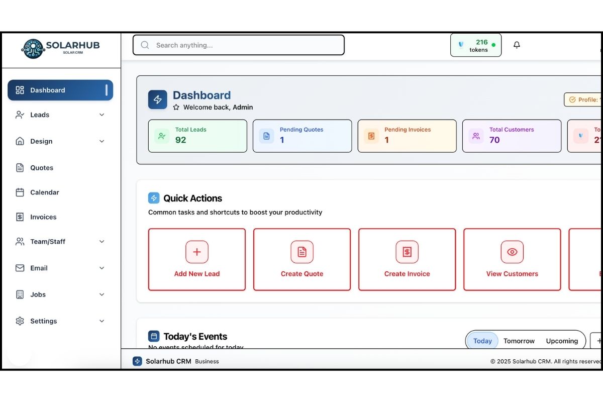 SolarHub CRM Dashboard